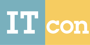 ITcon journal logo. White text overlaid on light blue and light orange background.